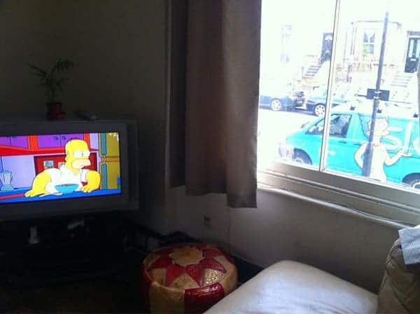Perfectly Timed Photos homer looking at marge van