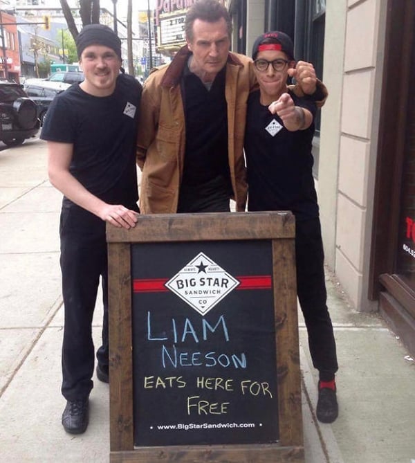 Pics Or It Didn't Happen liam neeson free food