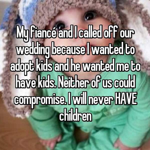 Reasons That People Cancelled Their Weddings children