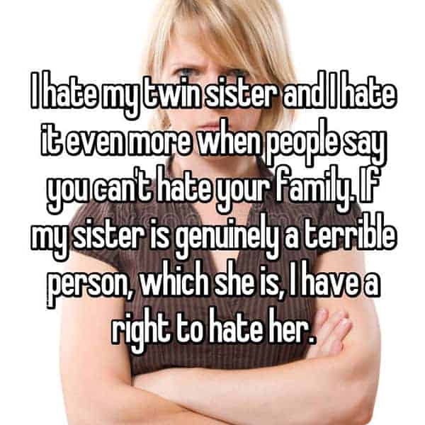 Reasons That Twins Hate Each Other right to hate her