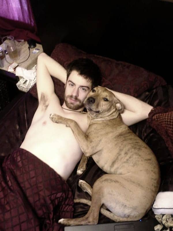 Shameless Pets Stole Partners bed dog cuddle
