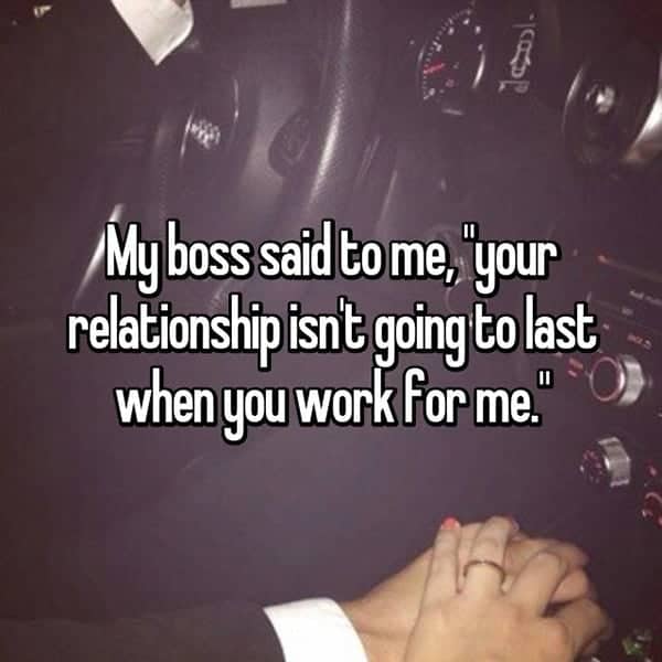Shocking Things Said By Bosses relationship wont last