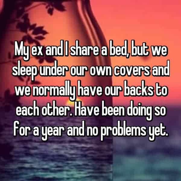 Still Share With Their Exes share a bed