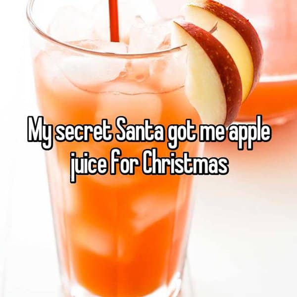 Terrible Secret Santa Gifts apple juice