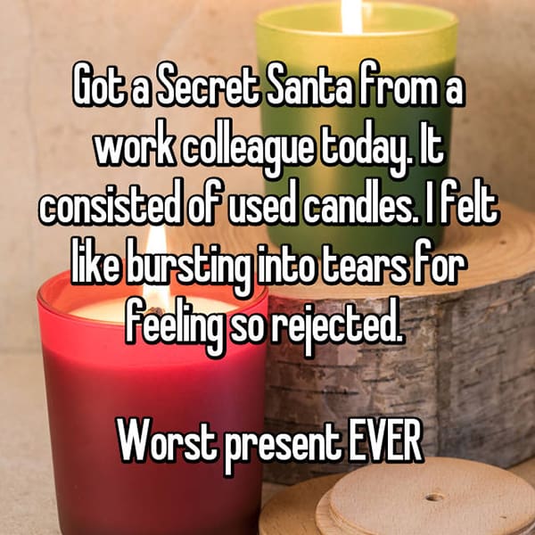 Terrible Secret Santa Gifts used candles
