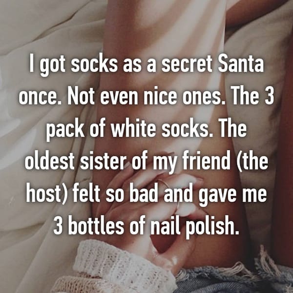 Terrible Secret Santa Gifts white socks