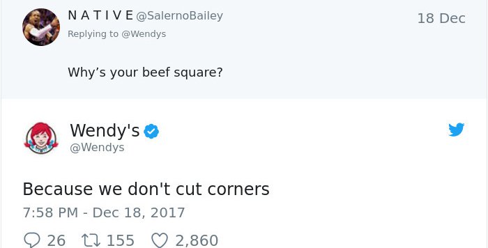 Twitter Roasts By Wendy's cut corners