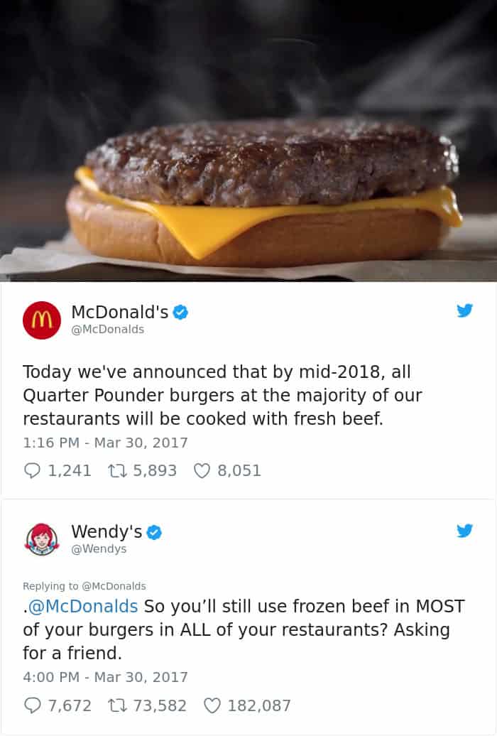 Twitter Roasts By Wendy's frozen burgers