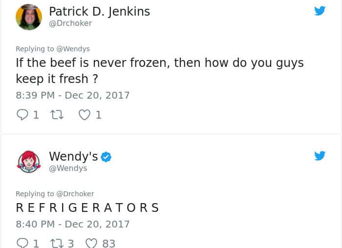 Twitter Roasts By Wendy's refridgerators