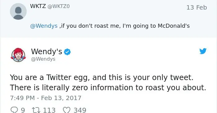 Twitter Roasts By Wendy's zero informationTwitter Roasts By Wendy's zero information