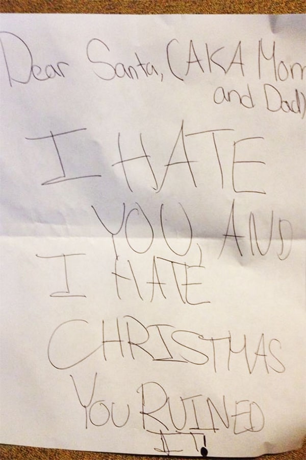 letters to santa i hate you