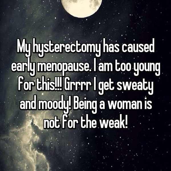 Early Menopause sweaty and moody