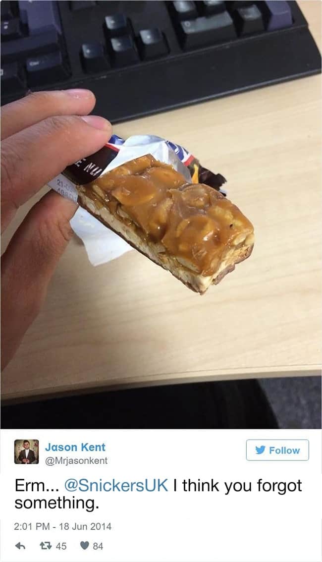 Examples Of Customer Complaints snickers