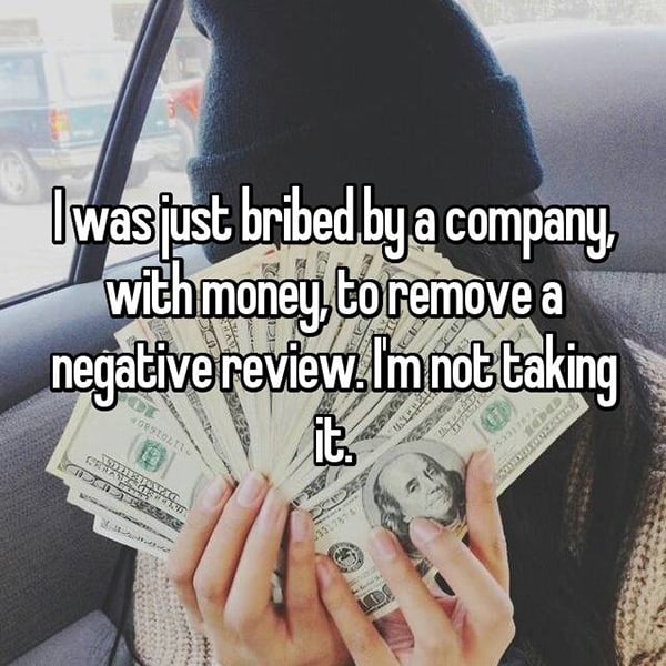 Interesting Experiences With Bribery negative review