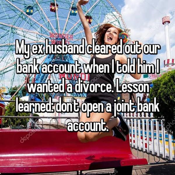 Lessons Learned From Past Relationships joint bank account