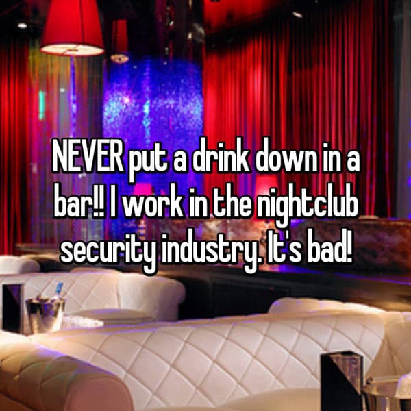 Nightclub Employees put a drink down