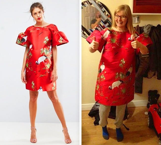 People Regretted Shopping Online fancy red dres