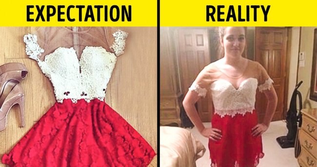 People Regretted Shopping Online red and white dress