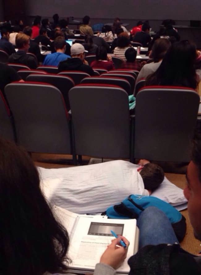 People Who Clearly Do Not Give A Damn nap in lecture