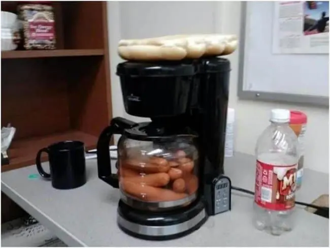 Really Stupid Or Pure Genius Ideas coffee pot hot dogs