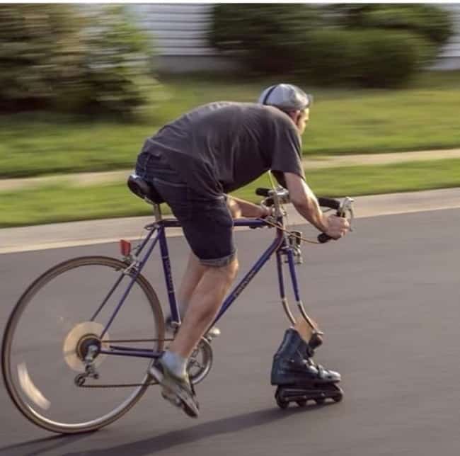 Really Stupid Or Pure Genius Ideas roller blade bike wheel