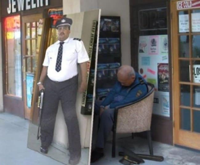 Security Fails sleeping guard