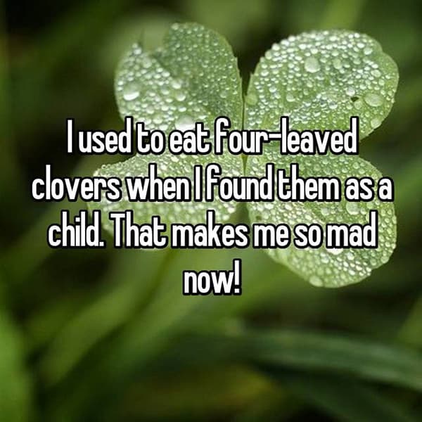 Strange Things They Ate As Children four leaved clovers