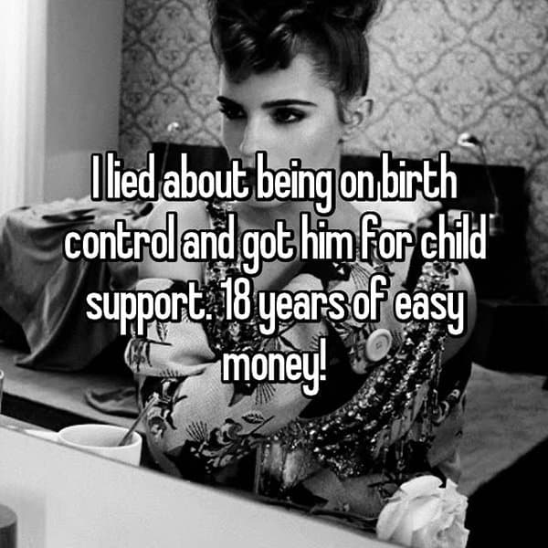 lied about being on birth control easy money