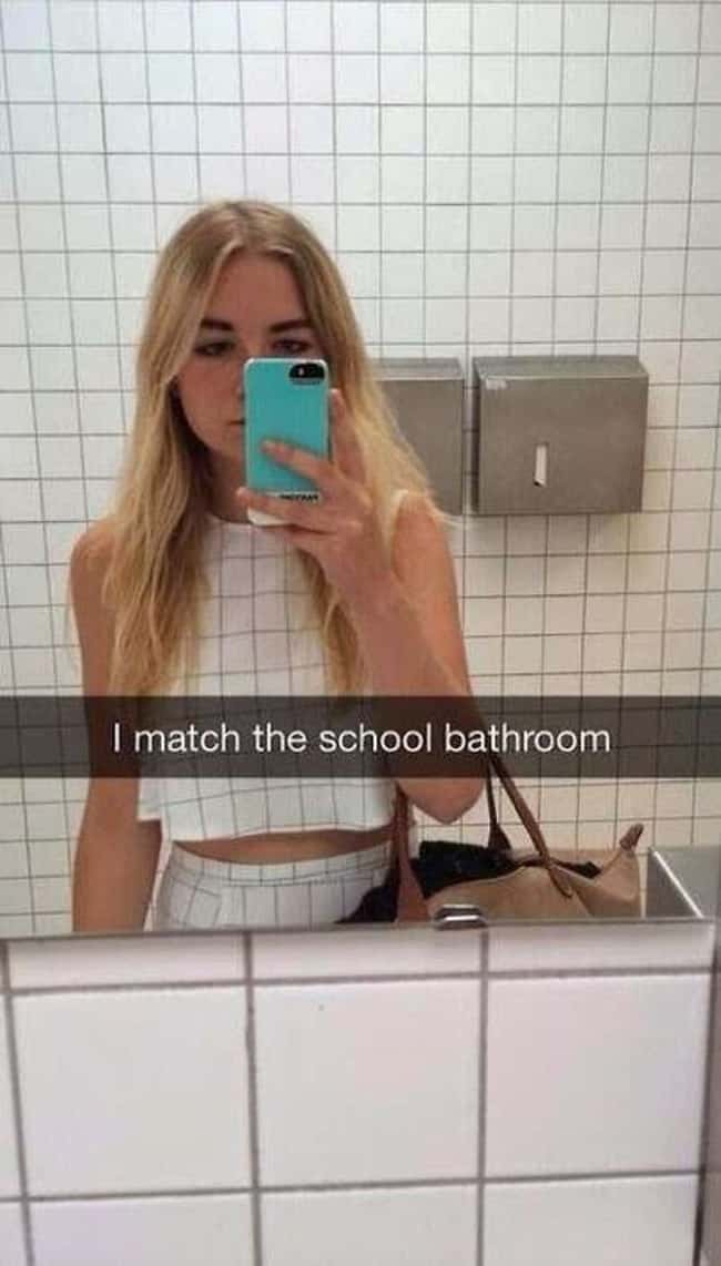 dress_matches_bathroom_tiles