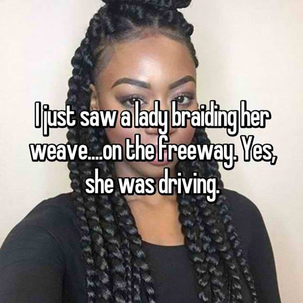 lady-braiding-her-weave-while-driving-drivers-tell-all