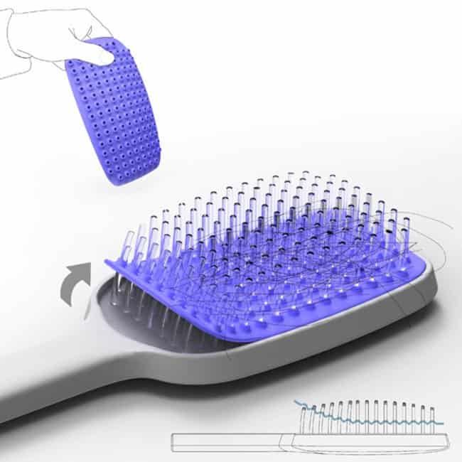 self cleaning hairbrush