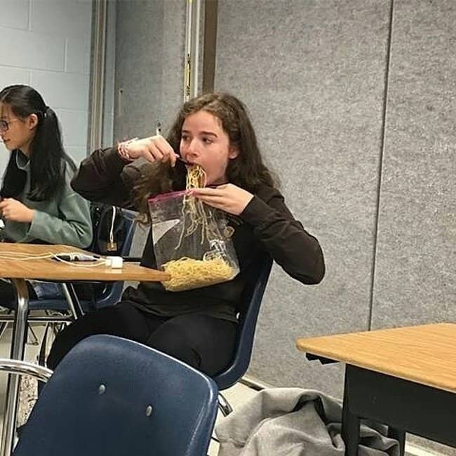 eating-noodles-in-a-plastic-bag-clever-mischief-makers