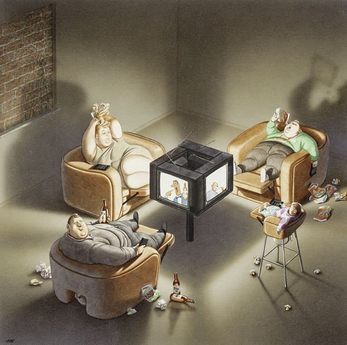 obese-family-watching-tv-satirical-illustrations