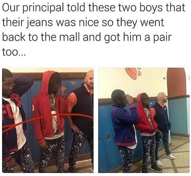 principal-asks-boys-to-buy-the-same-pants-weird-behaviors