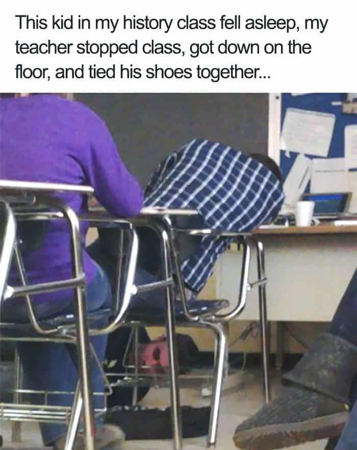 tying-shoelaces-of-a-sleeping-student-teachers-trolling-students