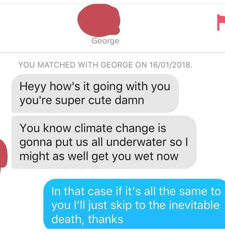 Tinder chat crazy funny question