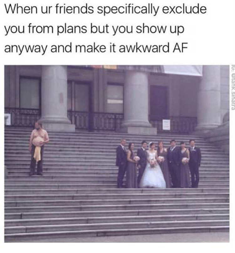 unwanted guest at the wedding irritating photos