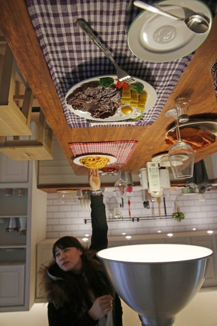 upside down dining table insane photos