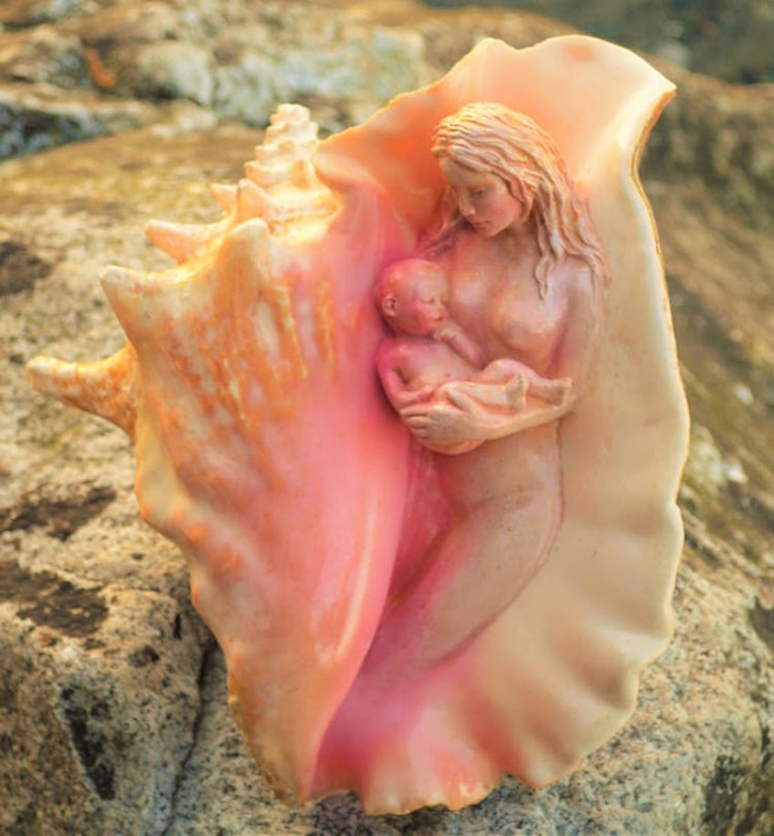 shell carving art