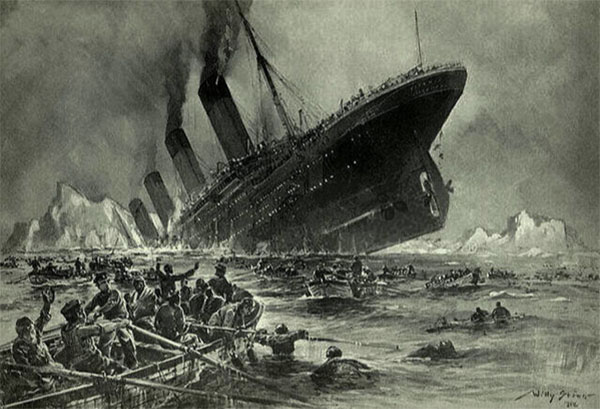 titanic sinking drawing art