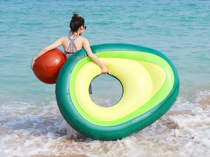 avocado-shaped pool float beach ball