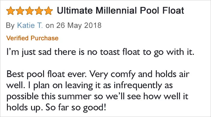 avocado-shaped pool float comment katie