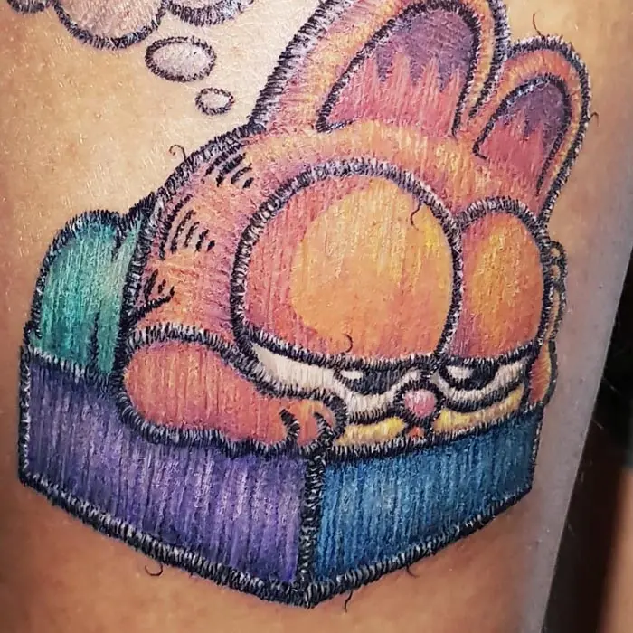 embroidery tattoo garfield