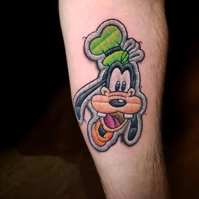 embroidery tattoo goofy