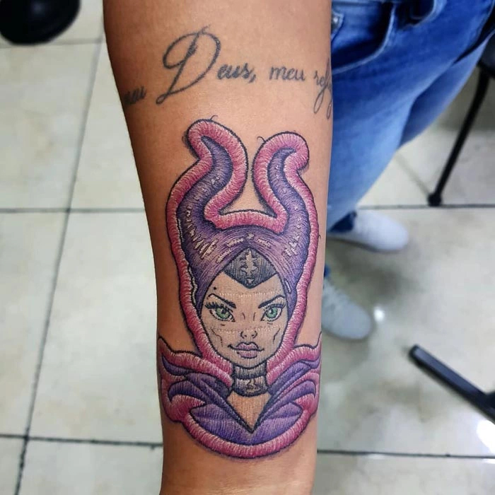 embroidery tattoo maleficent