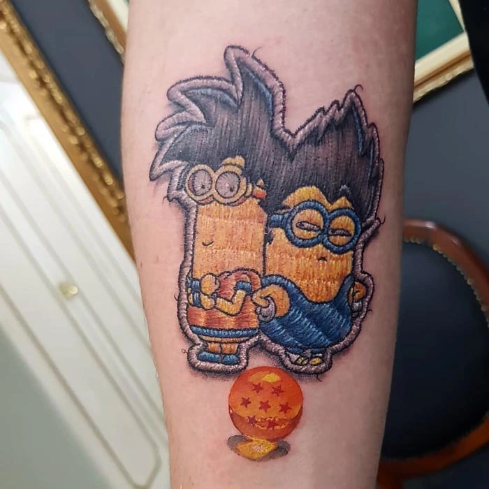 embroidery tattoo minion dragonball