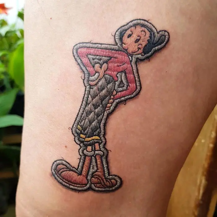 embroidery tattoo olive oyl