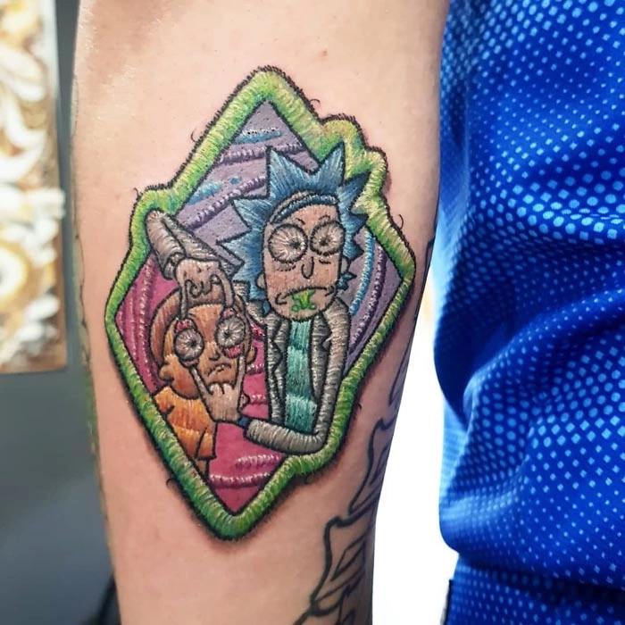 embroidery tattoo rick and morty