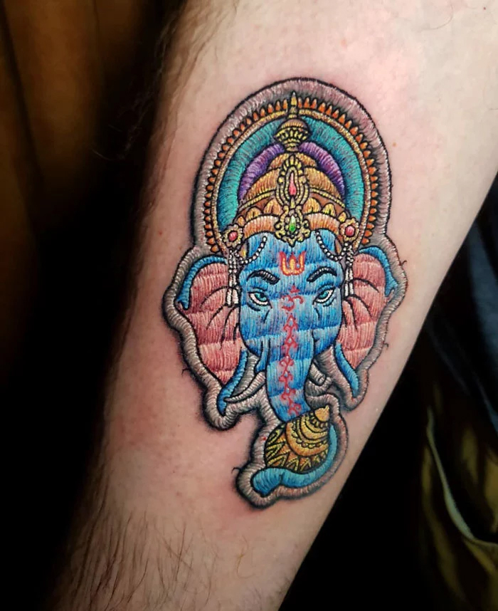 embroidery tattoo royal elephant