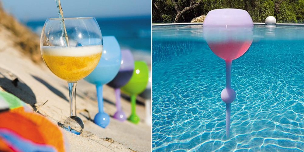 floating beach wine glasses